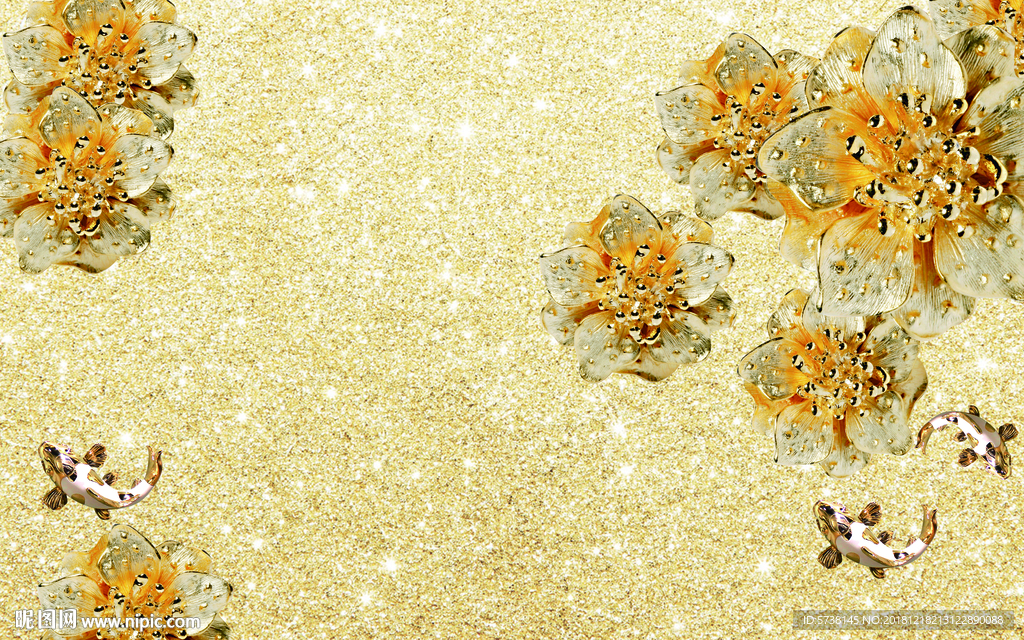 富贵金箔玄关屏风背景底纹素材艺