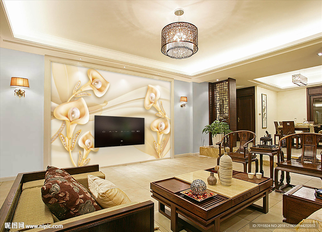 珍珠珠宝花朵3d立体电