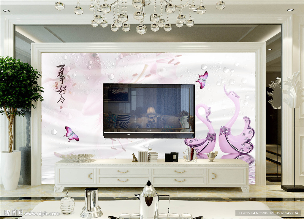 唯美弦彩背景挂画