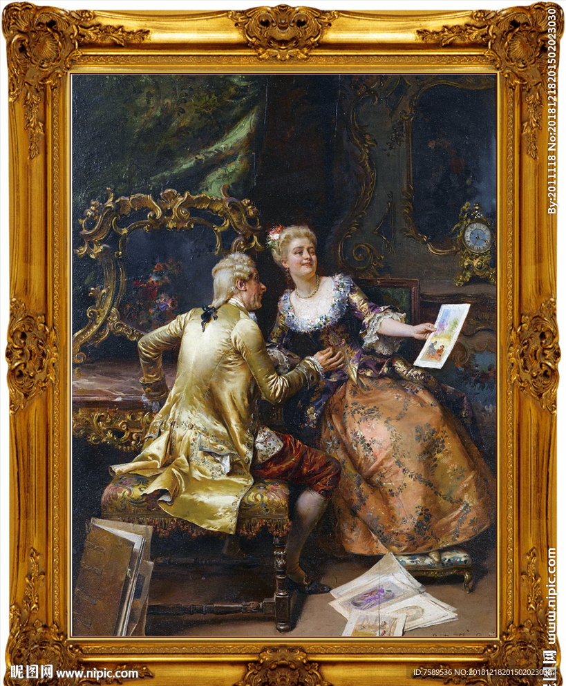 高清宫廷贵族油画