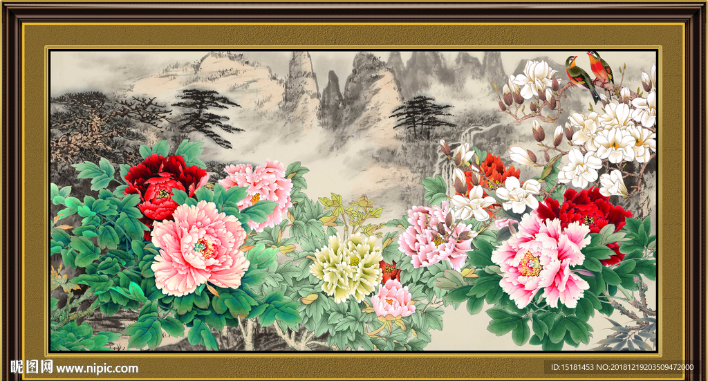 国画牡丹