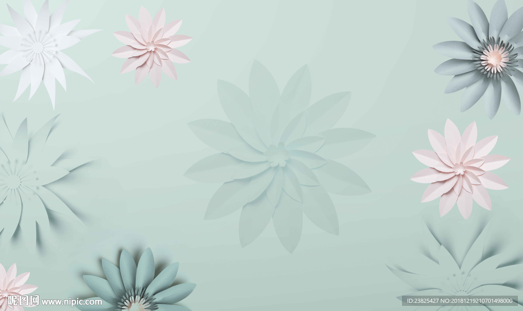 现代简约抽象花卉背景墙