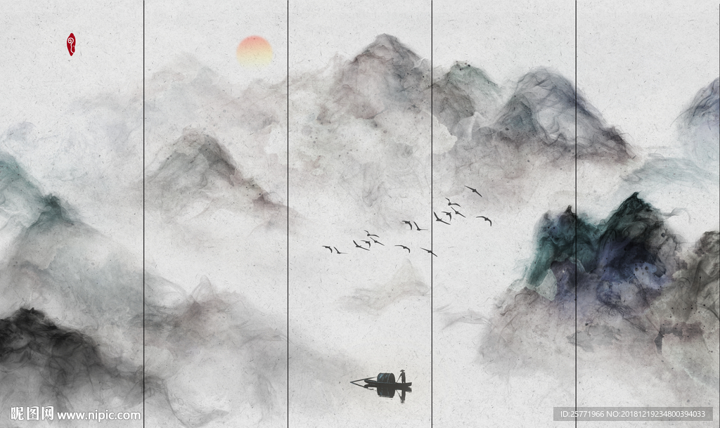 山水壁画 大型山水画