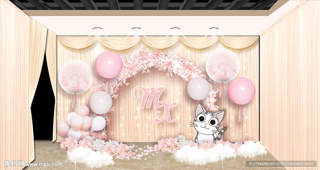 粉色婚礼留影区