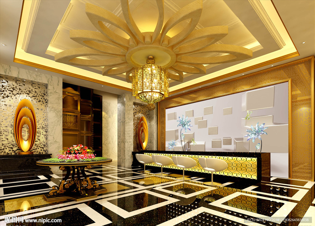 唯美梦幻花朵3d电视背景墙壁画