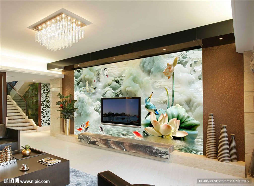 玉雕背景墙装饰墙画