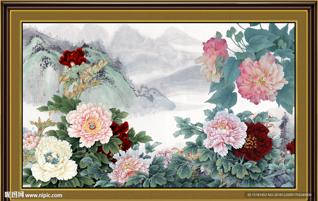 国画牡丹