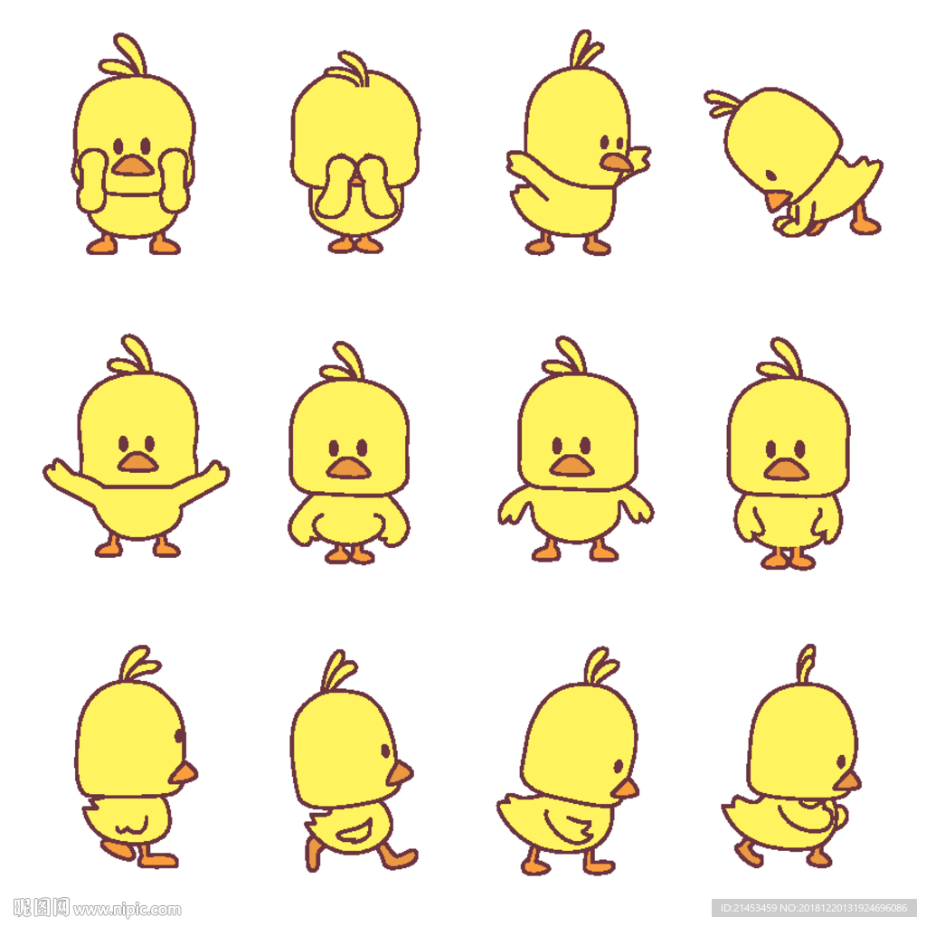 卡通黄色小黄鸭矢量图平面广告素材免费下载(图片编号:6069896)-六图网