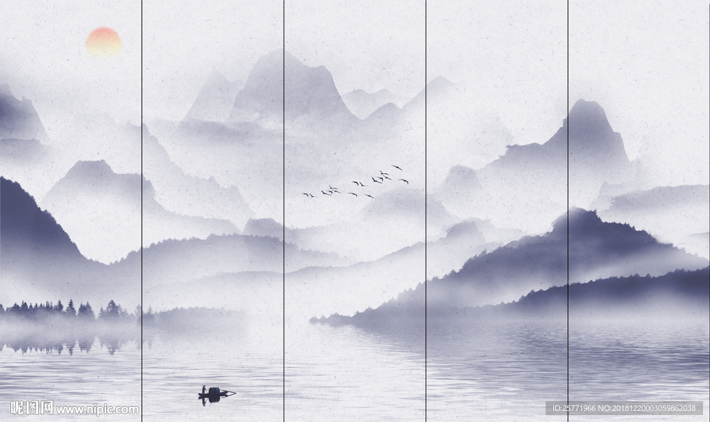 抽象山水画 大型山水壁画