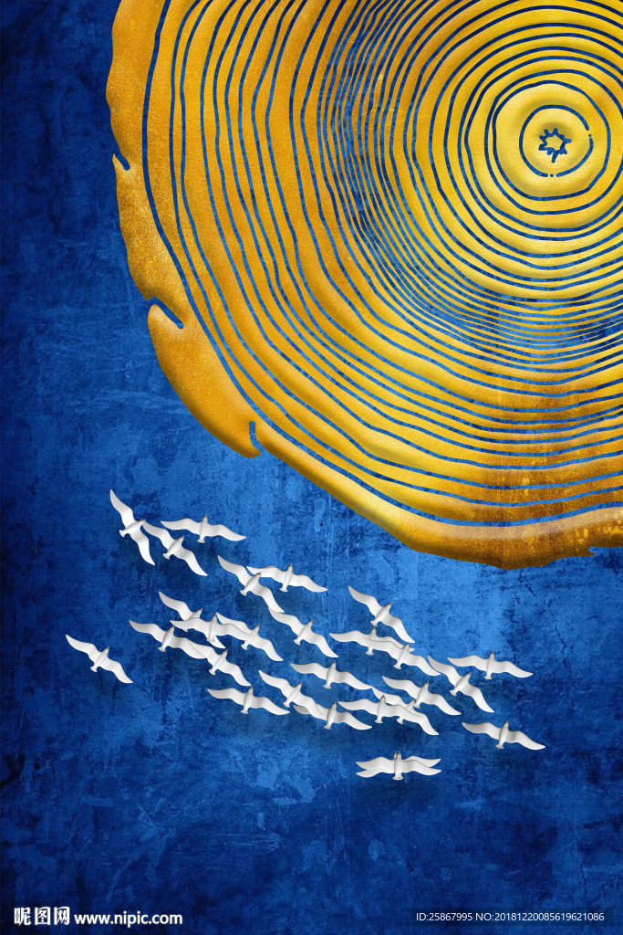 现代北欧简约金箔装饰画