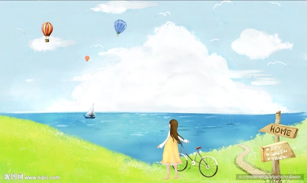 卡通简约背景墙