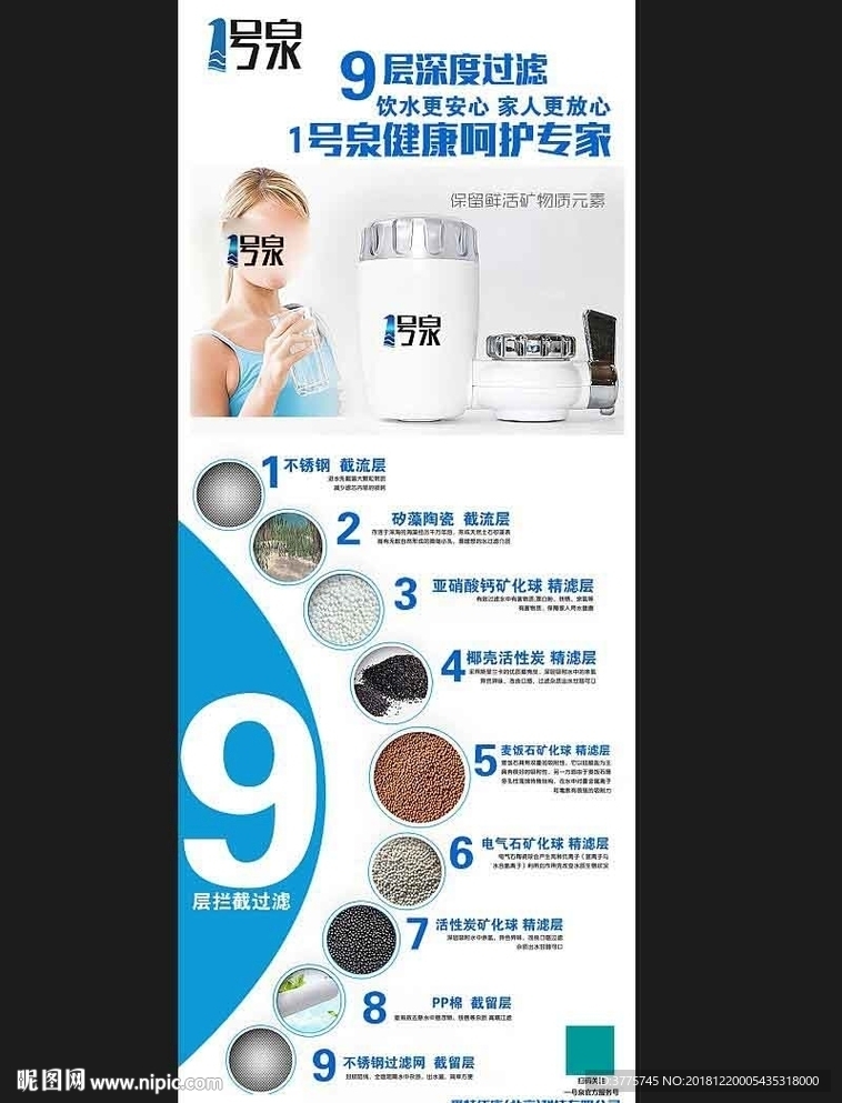 一号泉净水器9层深度过滤海报