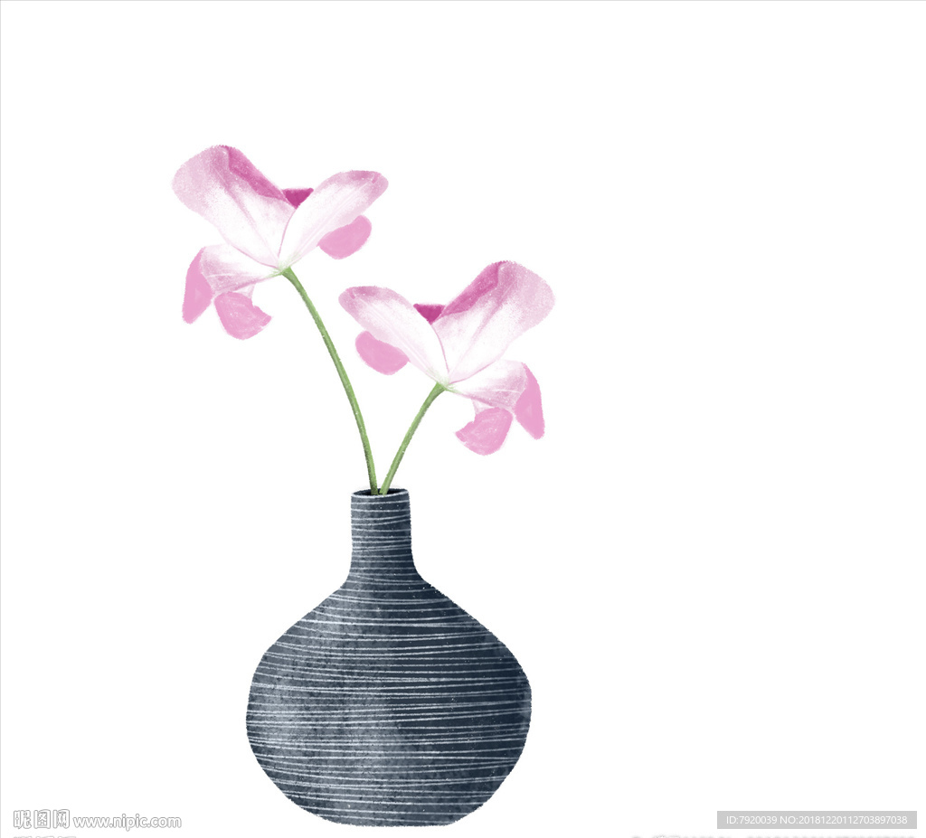 粉花-花瓶-插花