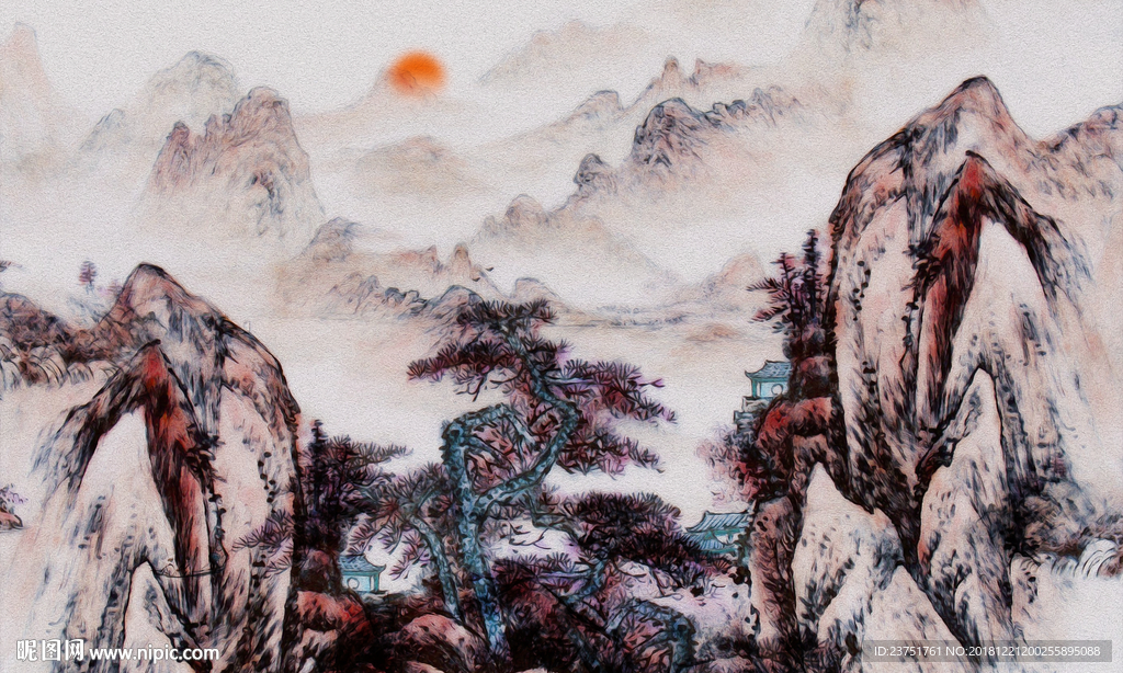 新中式背景墙