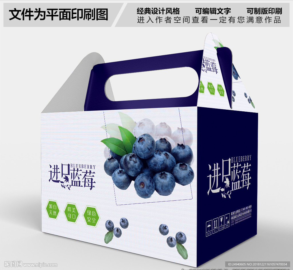 进口蓝莓包装盒设计