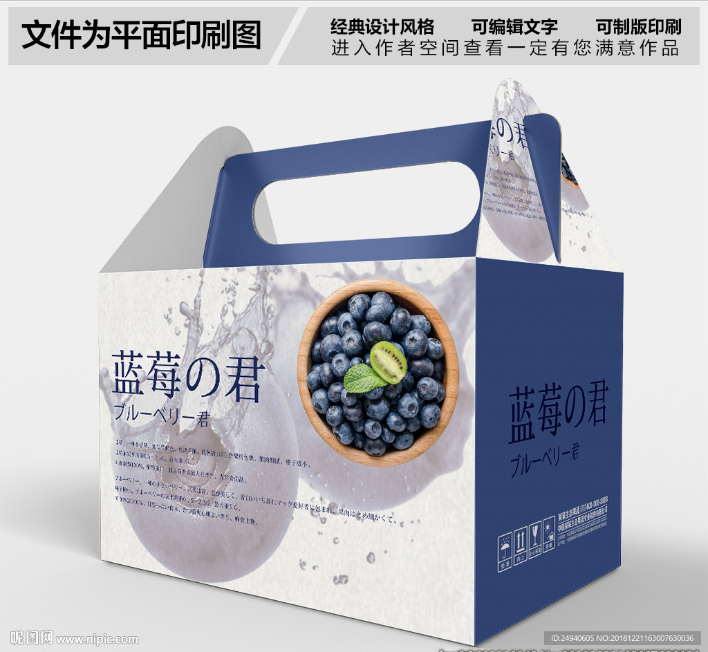 简约蓝莓包装设计