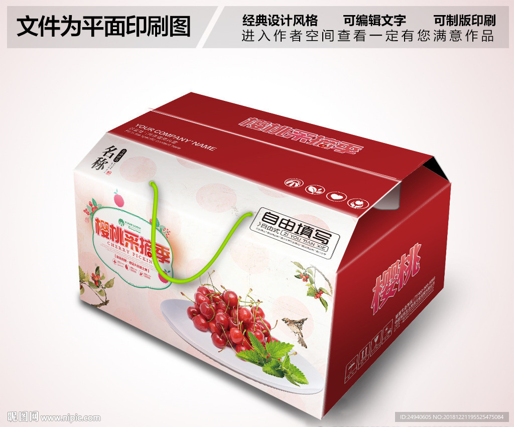 樱桃水果包装设计PSD