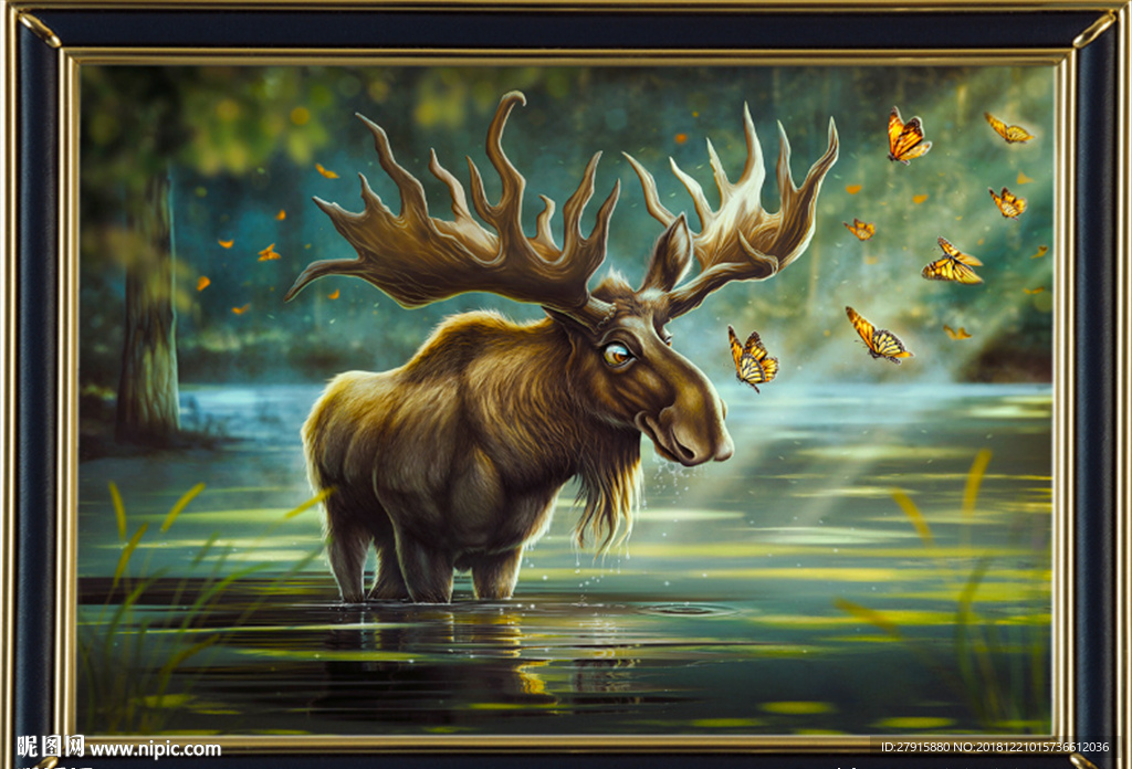 酒店娱乐场所抽象艺术油画背景墙