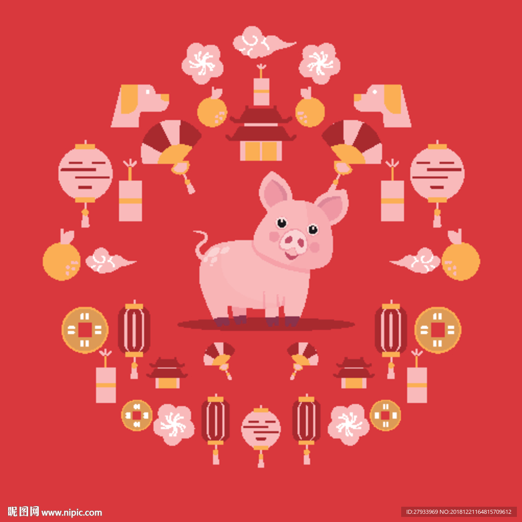 2019猪年新春元素