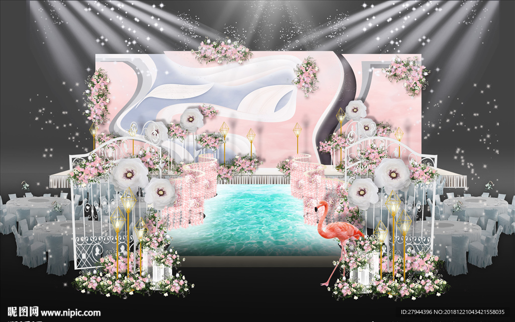 粉色高端婚礼仪式区