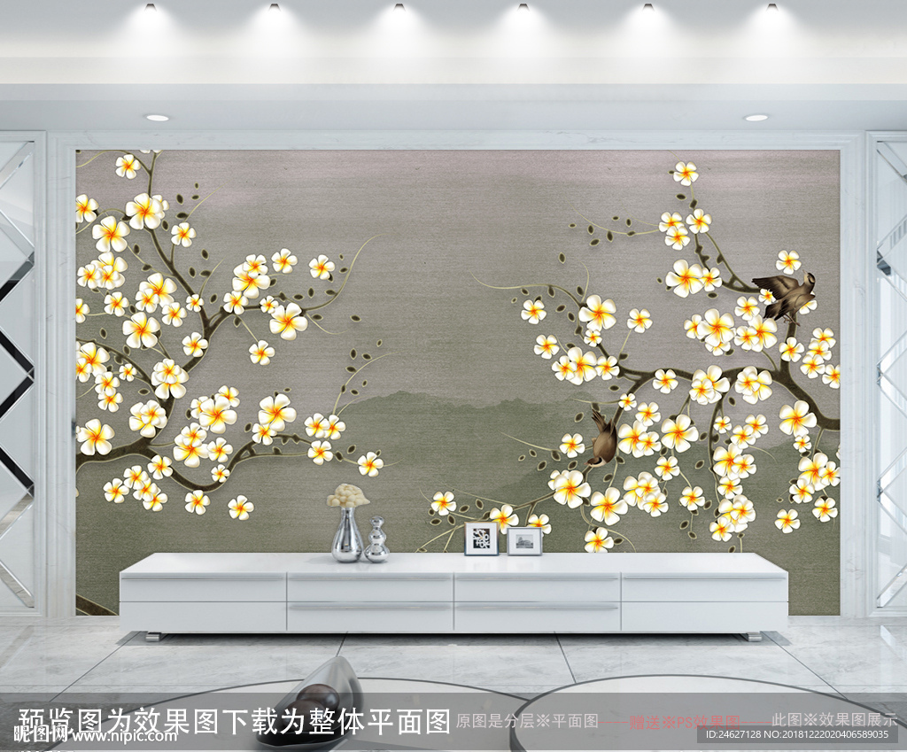 花鸟背景墙