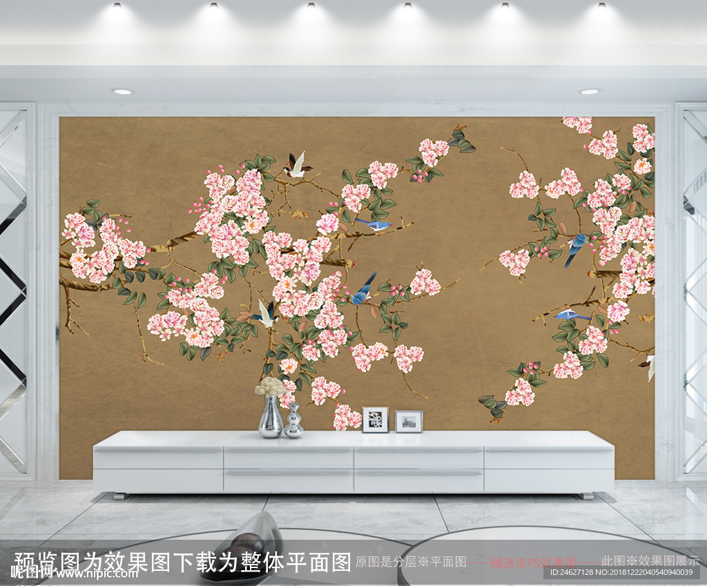 手绘花鸟