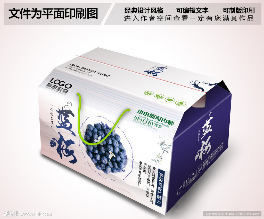 蓝莓包装设计PSD