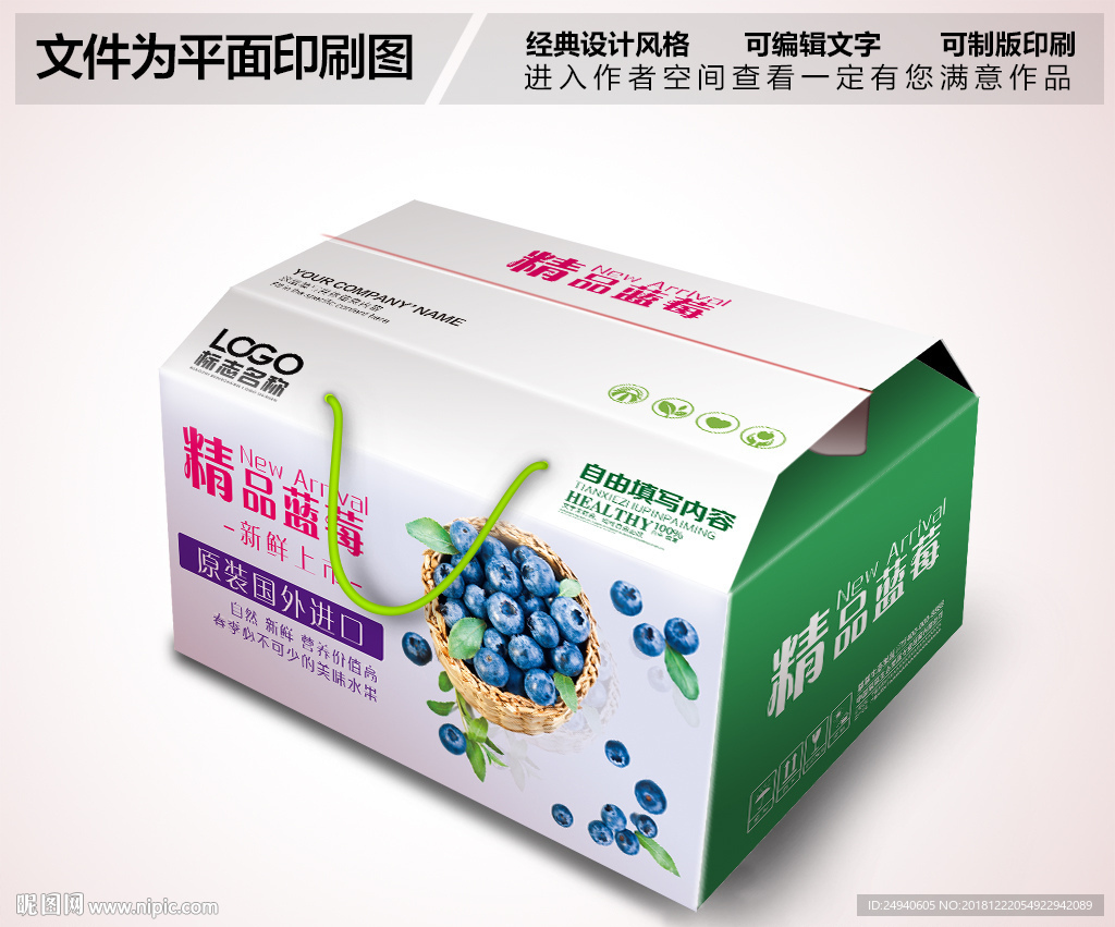 蓝莓包装PSD