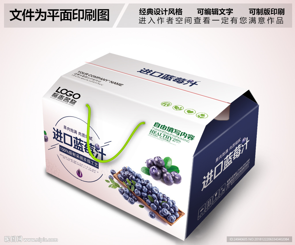 蓝莓包装设计PSD