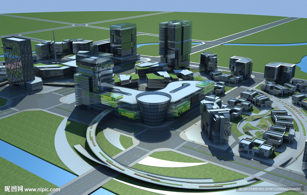 商业中心鸟瞰图