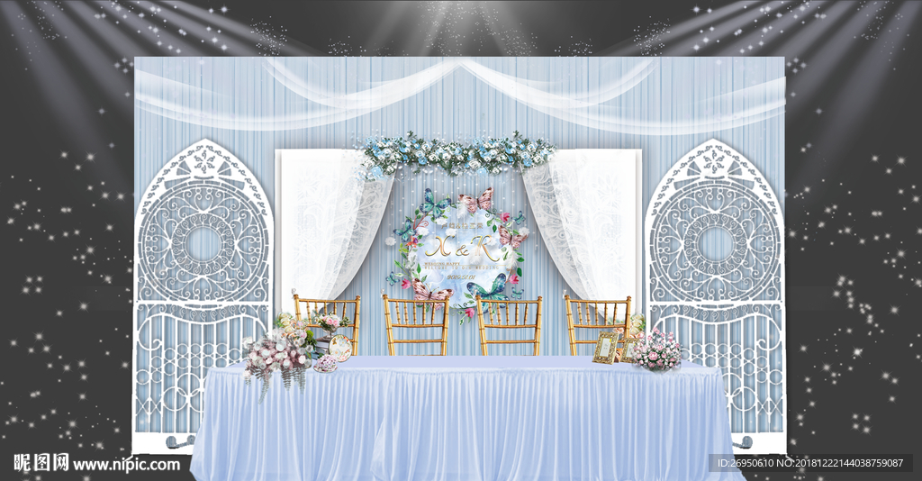 蓝色婚礼签到区