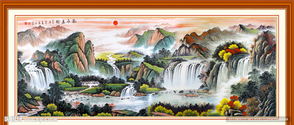 巨幅瀑布字画69465132