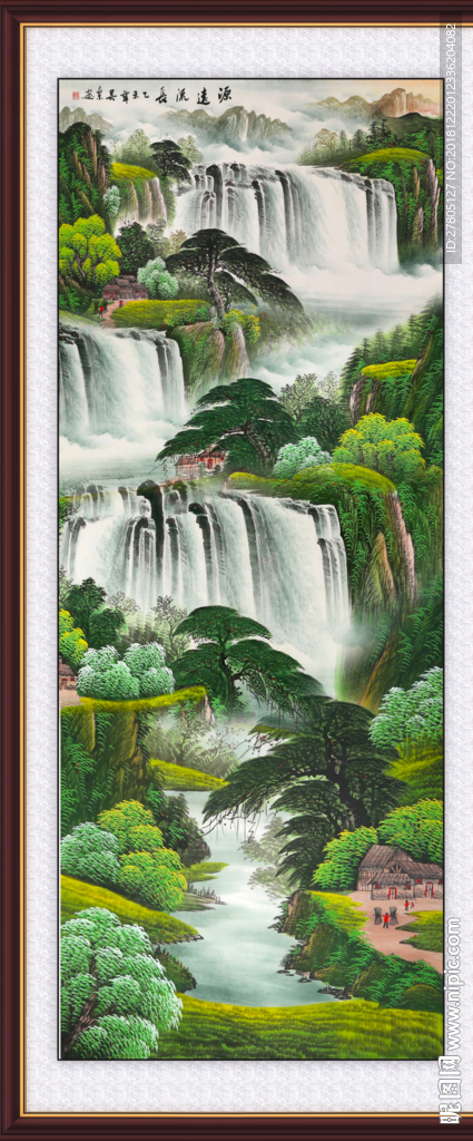 巨幅山水瀑布画