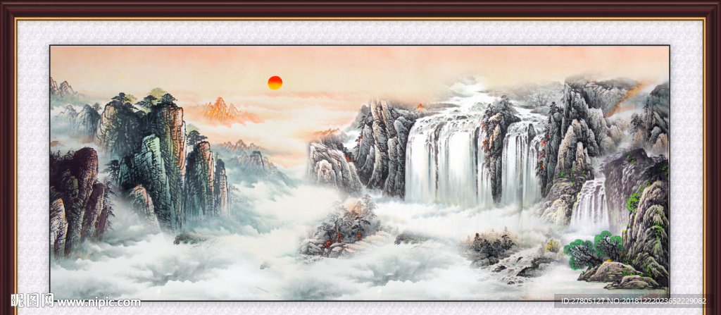 日出山水迎客松