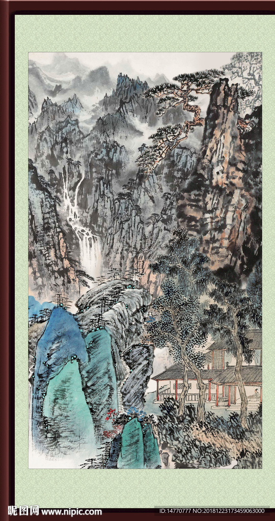 竖幅山水画