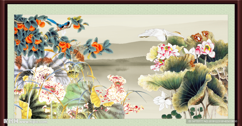 中国画荷花