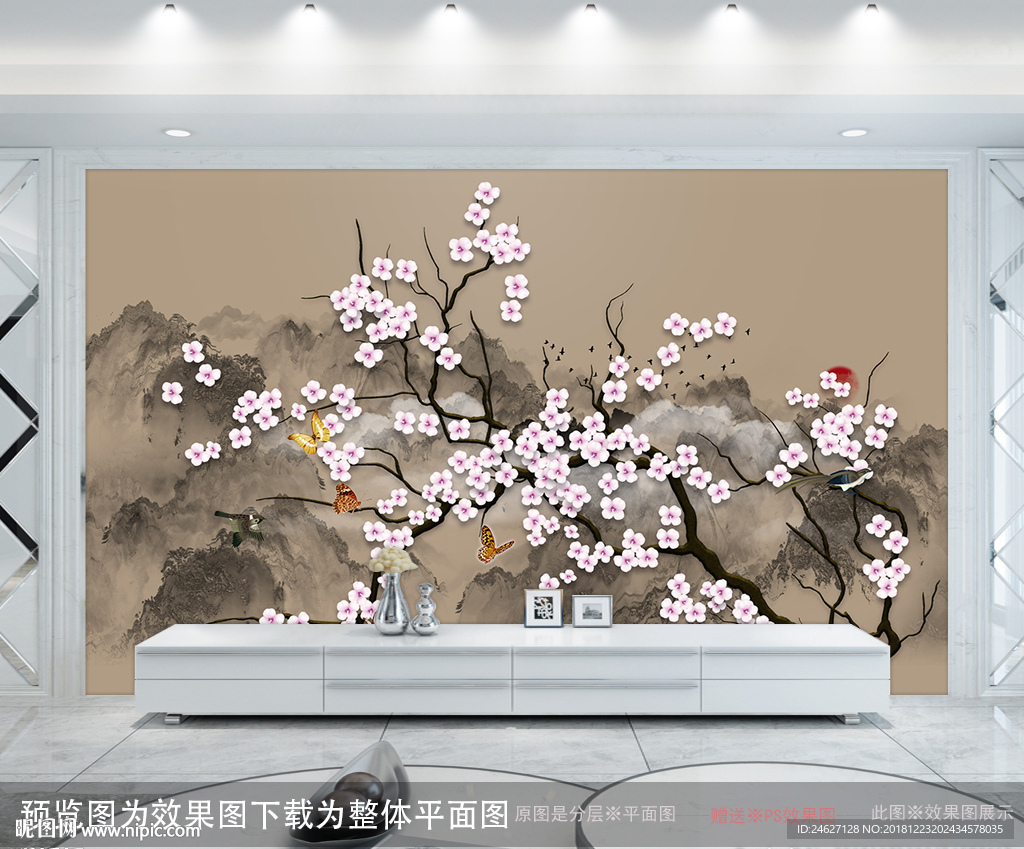 花鸟背景墙