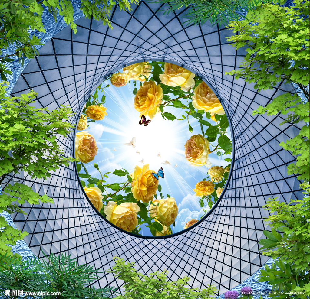 树天顶背景吊顶