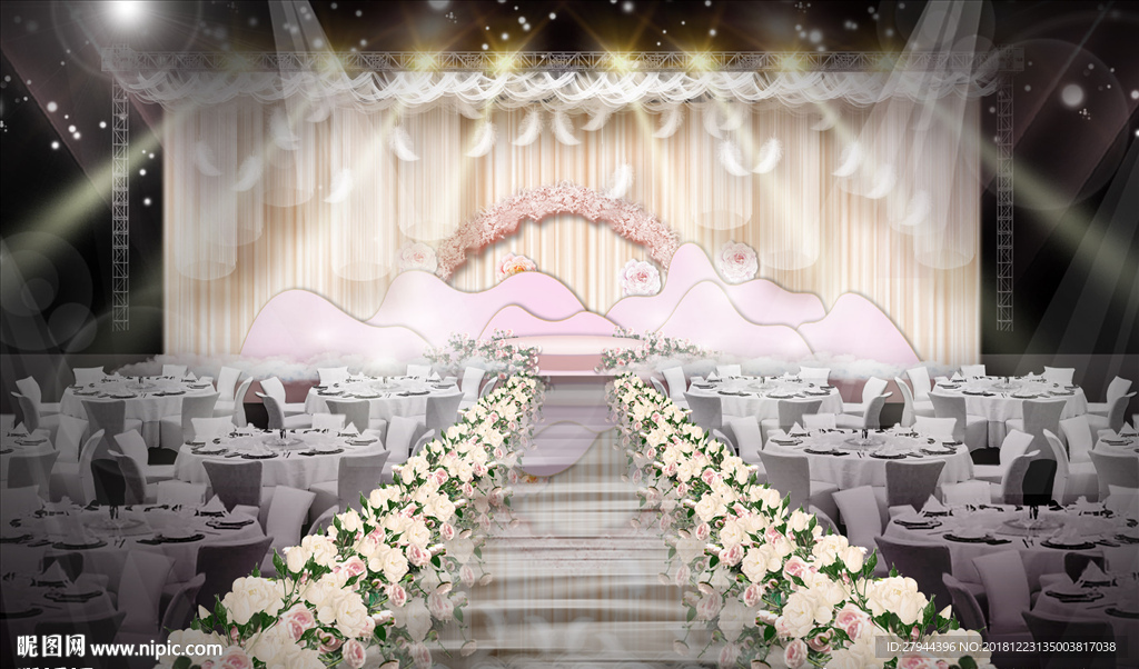 粉色婚礼仪式区