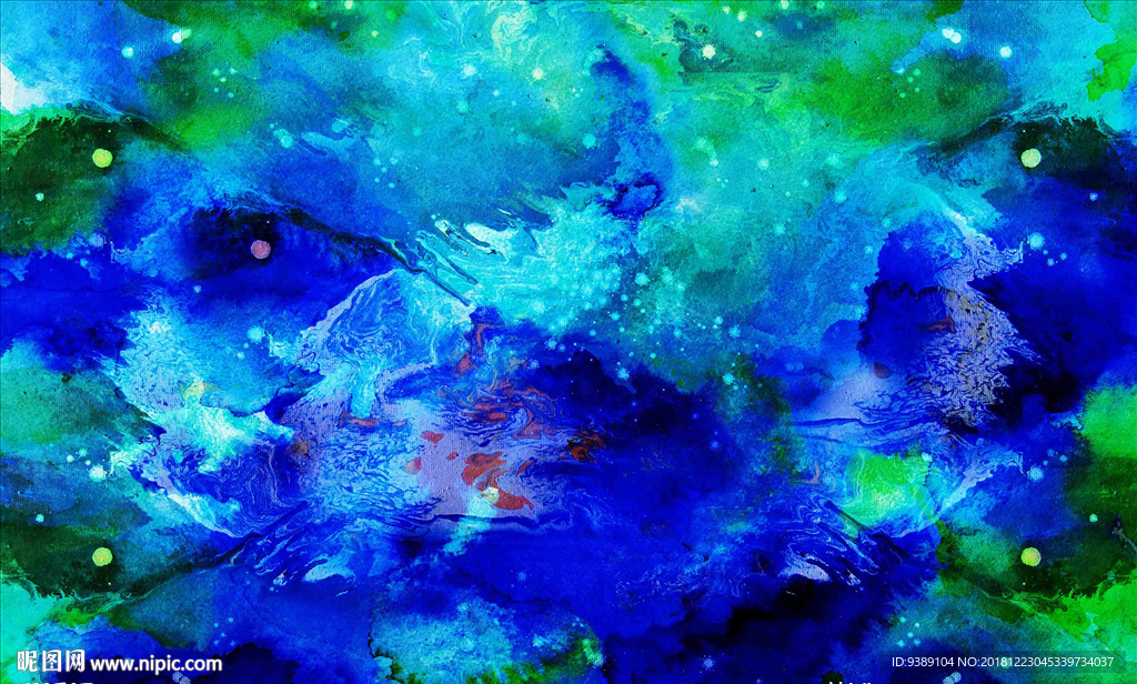 蓝色油画