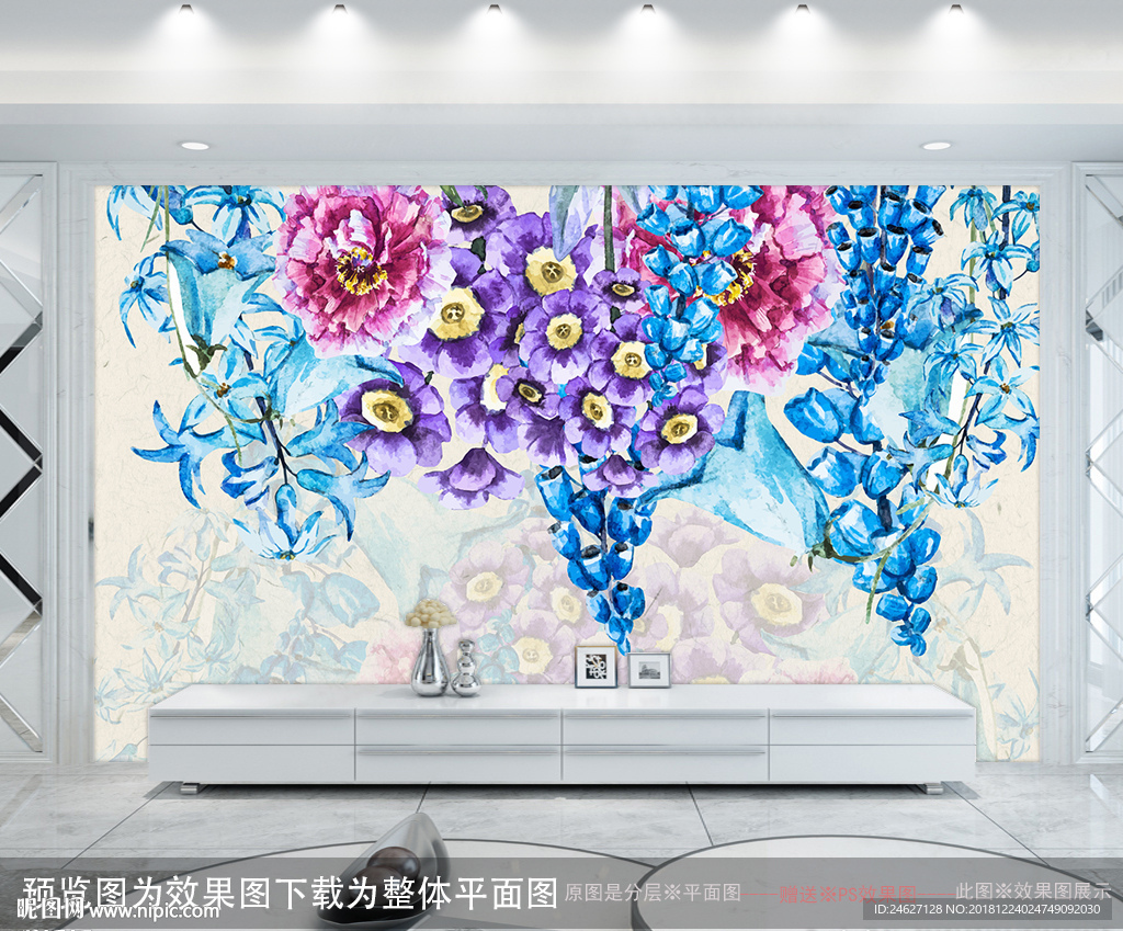 花卉背景墙