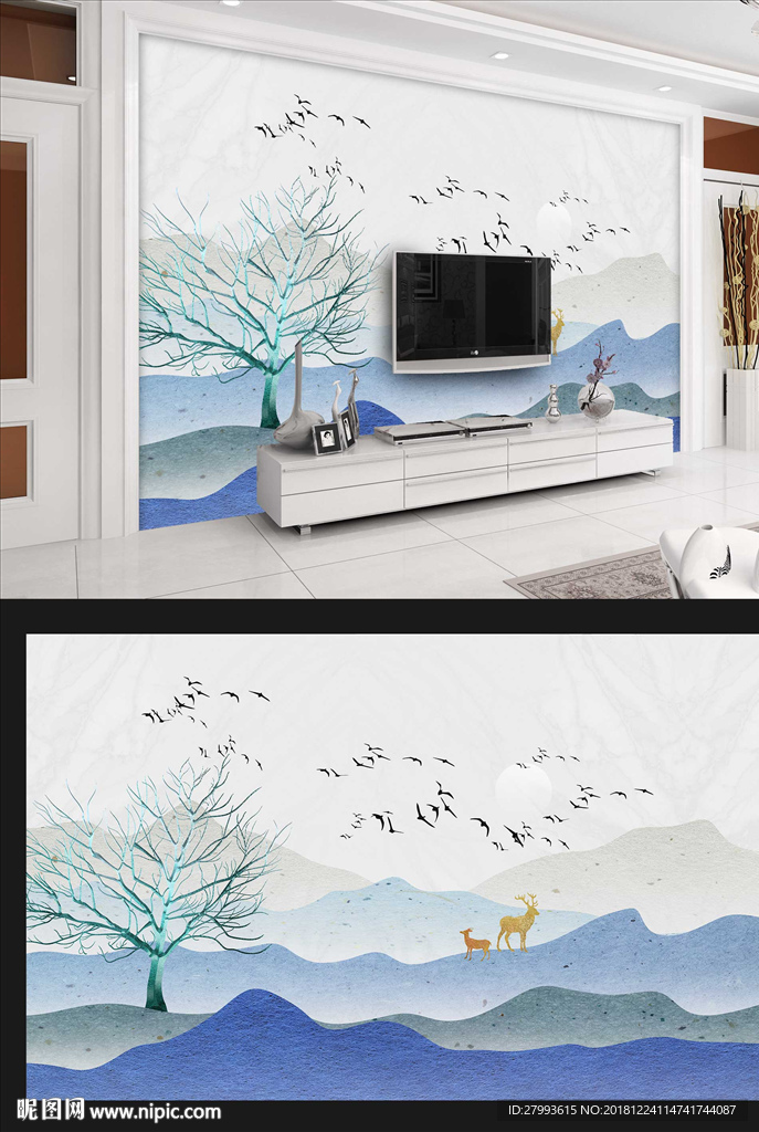 现代电视背景墙