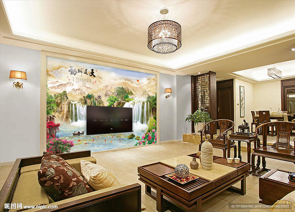 天道酬勤装饰背景墙画