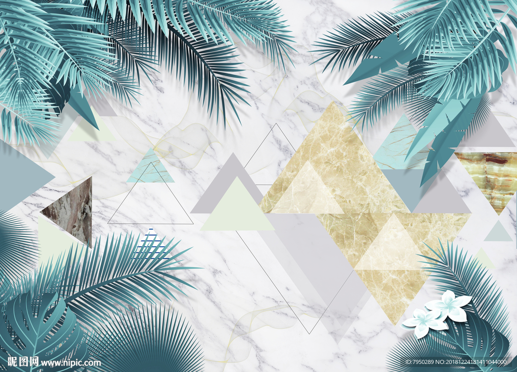 北欧火烈鸟背景墙