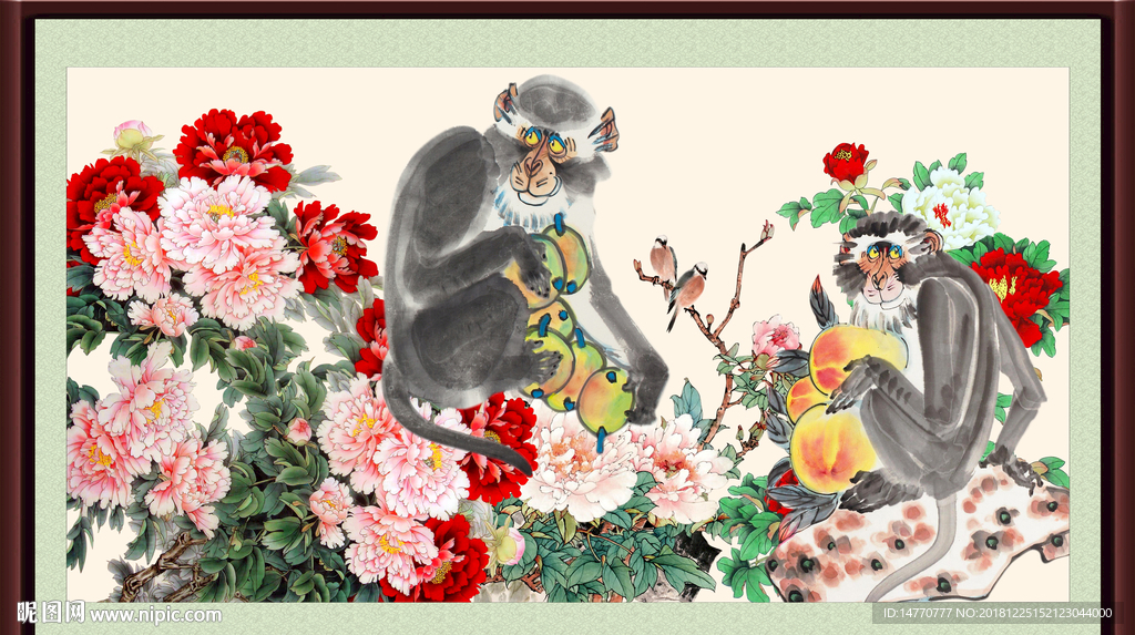 金猴迎春 水墨猴子