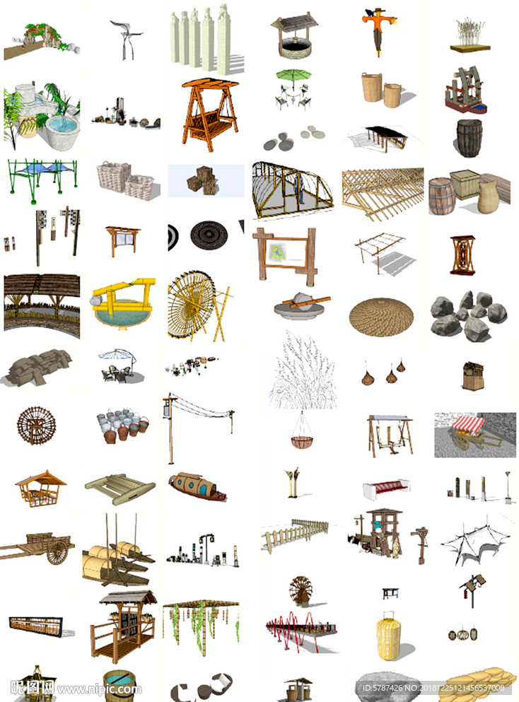 乡村农家SU模型