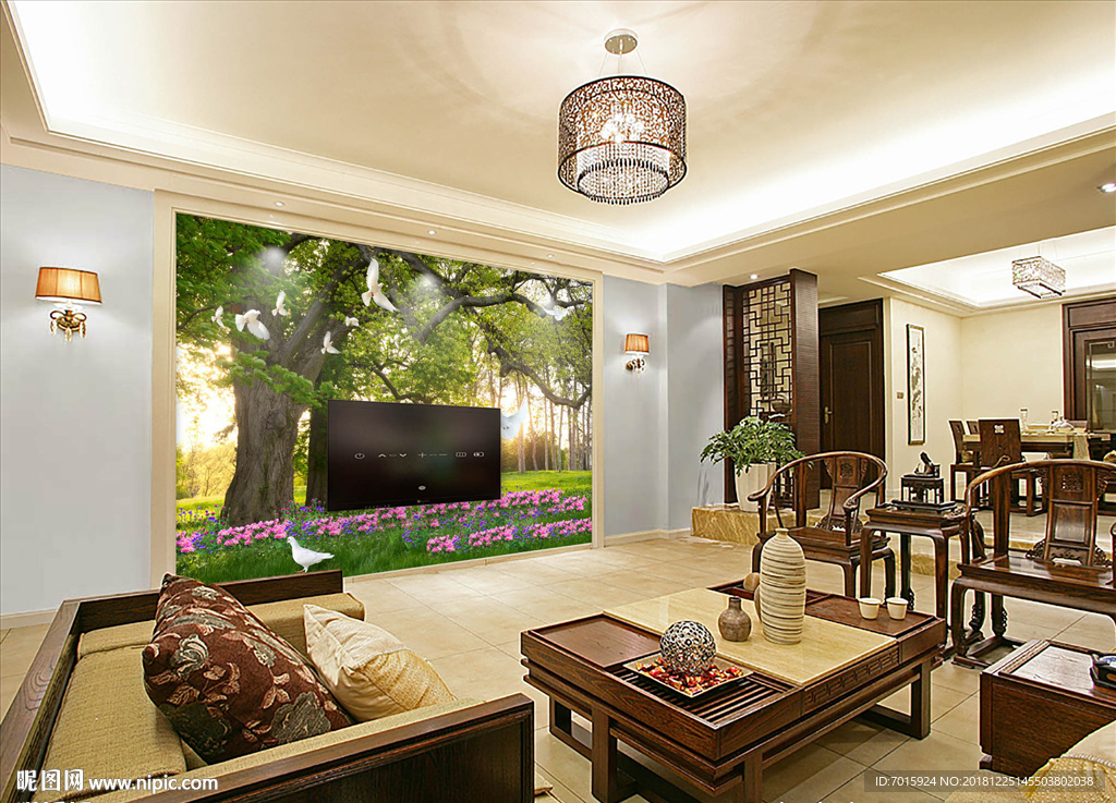 客厅电视墙 客厅墙 客厅壁画