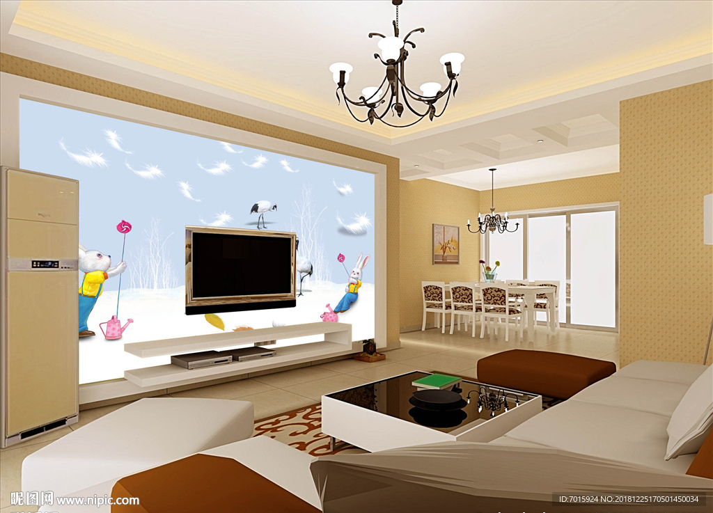 儿童房装饰画 宝宝房间背景墙