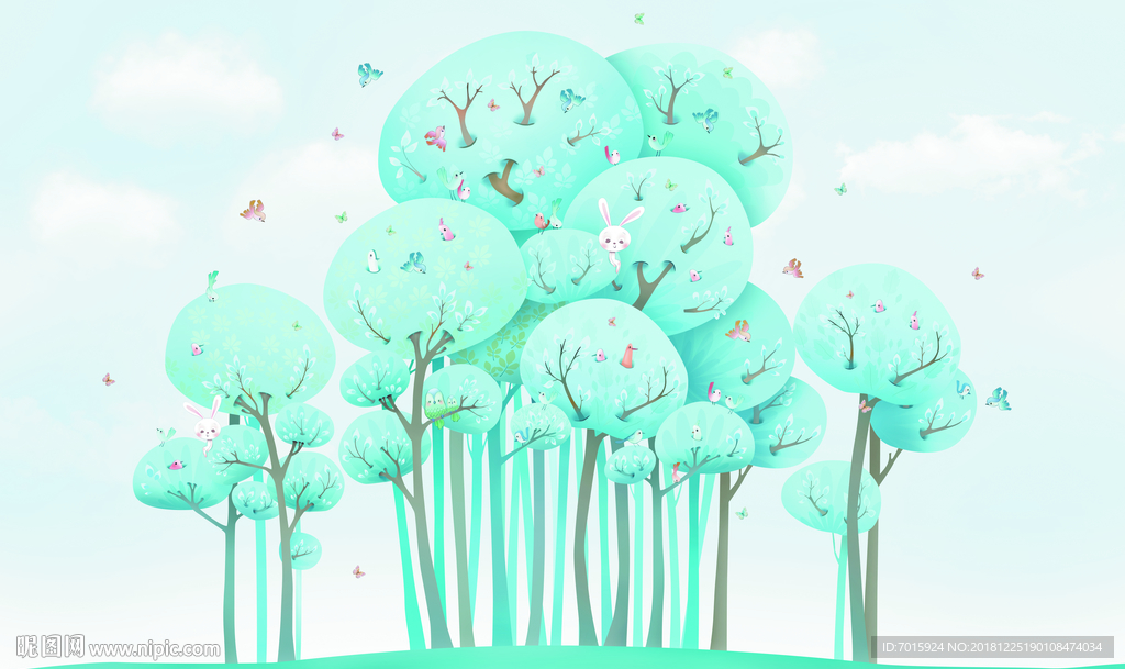 北欧简约背景墙 儿童房背景墙