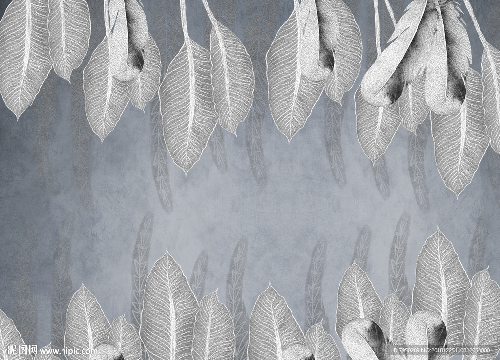 北欧羽毛时尚背景墙